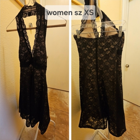 Elegant Lace Halter Bias Dress Teddy - Picture 7 of 7